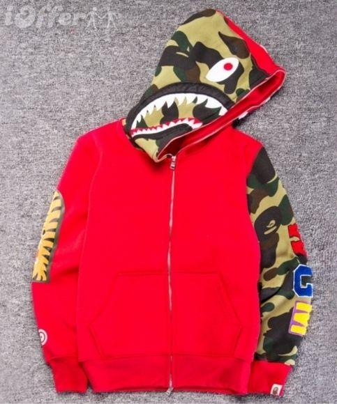 WGM BAPE Shark Logo - NEW 2017 bape shark WGM hoodies casual CAMO coat jacket for sale