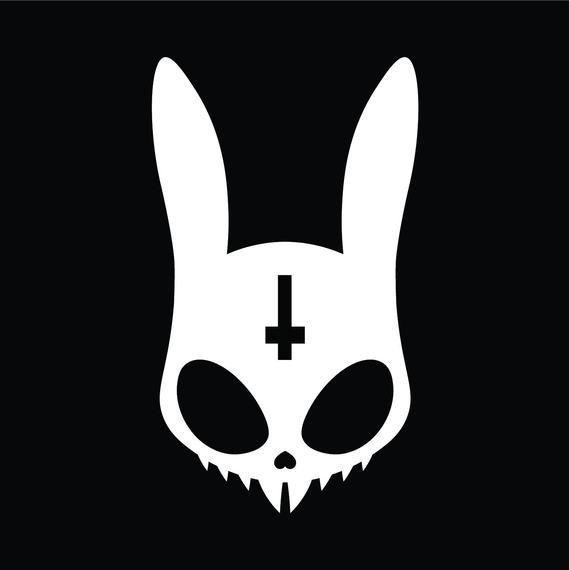 Rabbit Skull Logo - Dead Bunny / Rabbit Skull with Inverted Cross Die Cut Vinyl
