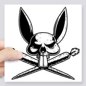 Rabbit Skull Logo - Rabbit Skull Stickers - CafePress