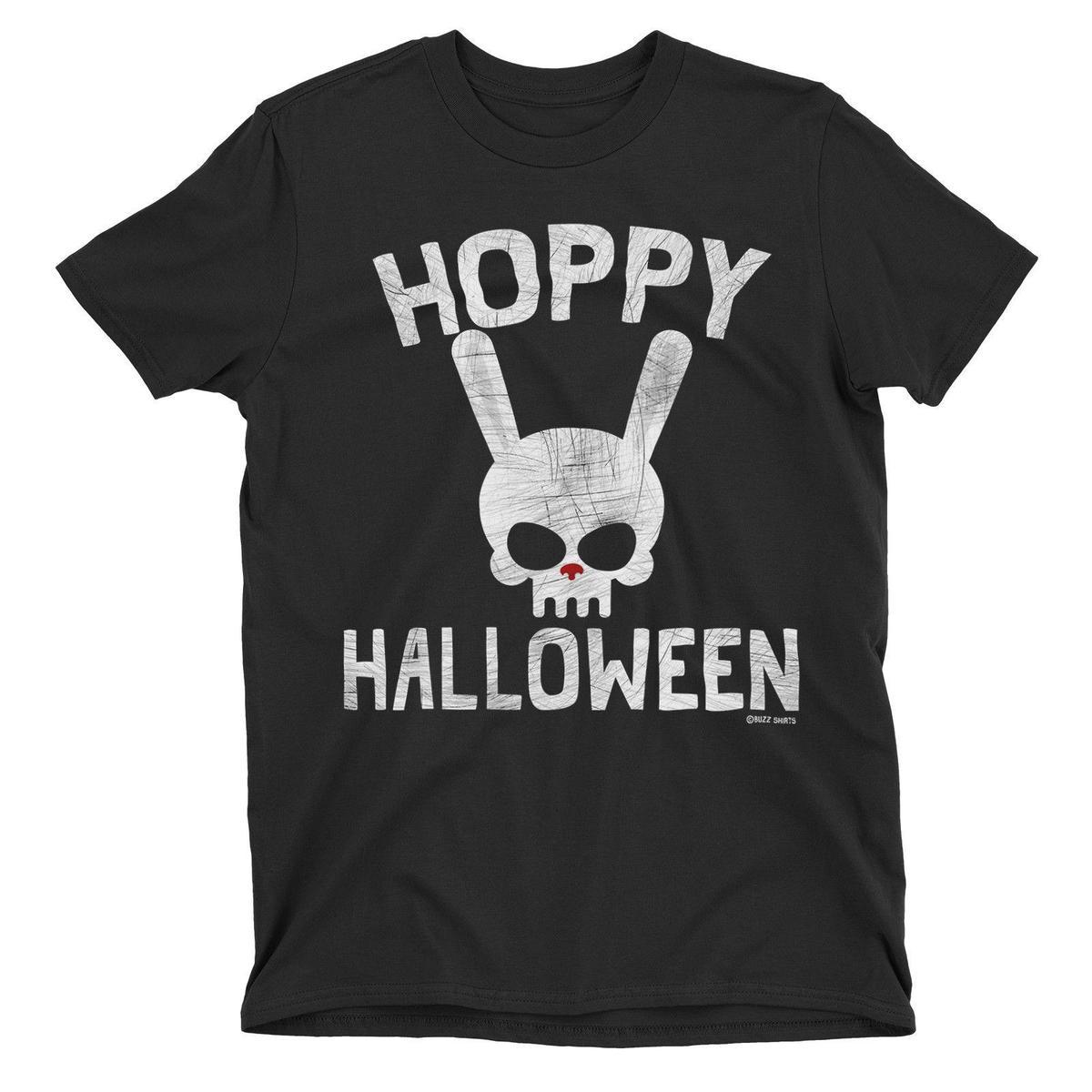 Rabbit Skull Logo - Hoppy HALLOWEEN Mens Evil Dead Bunny Rabbit Skull T Shirt Scary ...