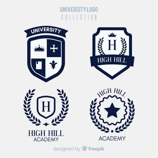 University Logo - Colorful university logo collection with flat design Vector | Free ...