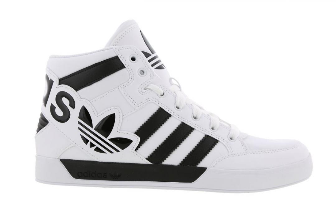 Black and White Adidas Logo - White Hardcourt Big Logo Mens Basketball White Black White