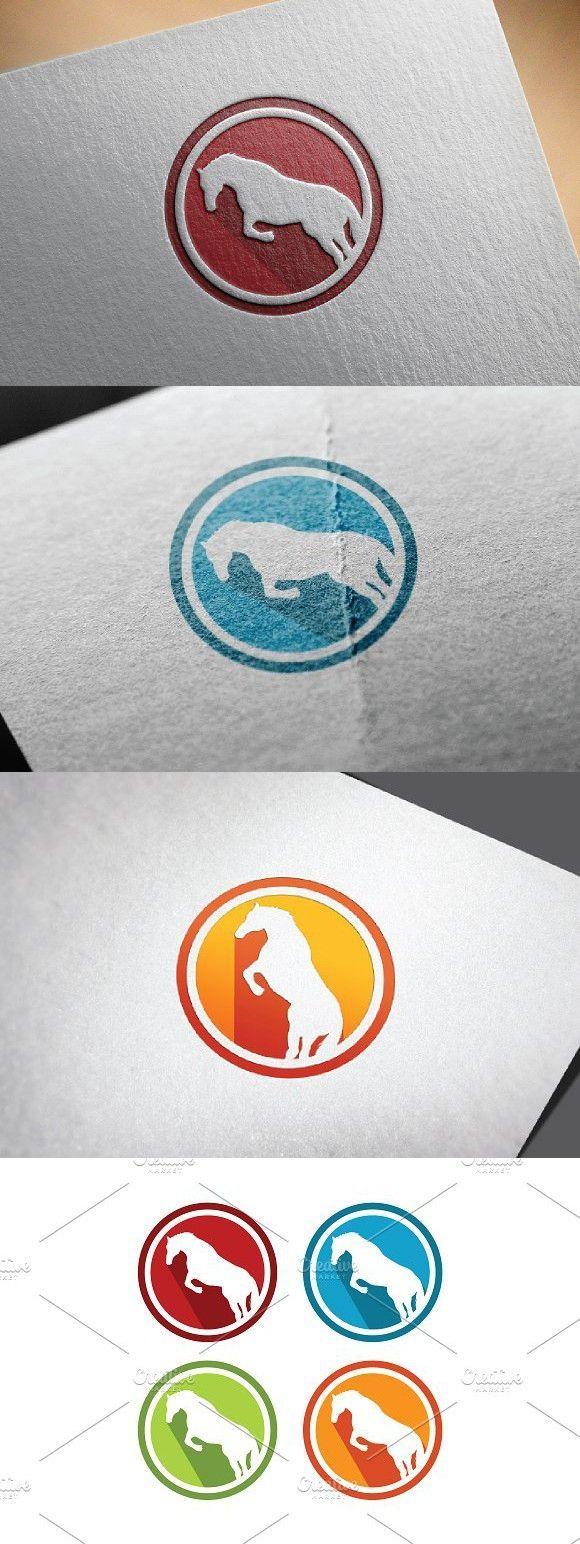 Horse Jumping through Circle Logo - Jumping Prancing Horse in Circle. Pet Icon. Pet Icon