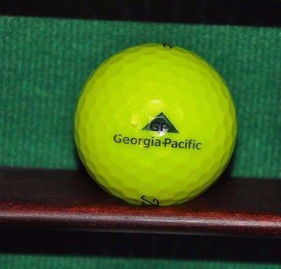 Yellow Ball Company Logo - Georgia Pacific Paper Company logo golf ball. Titleist Yellow