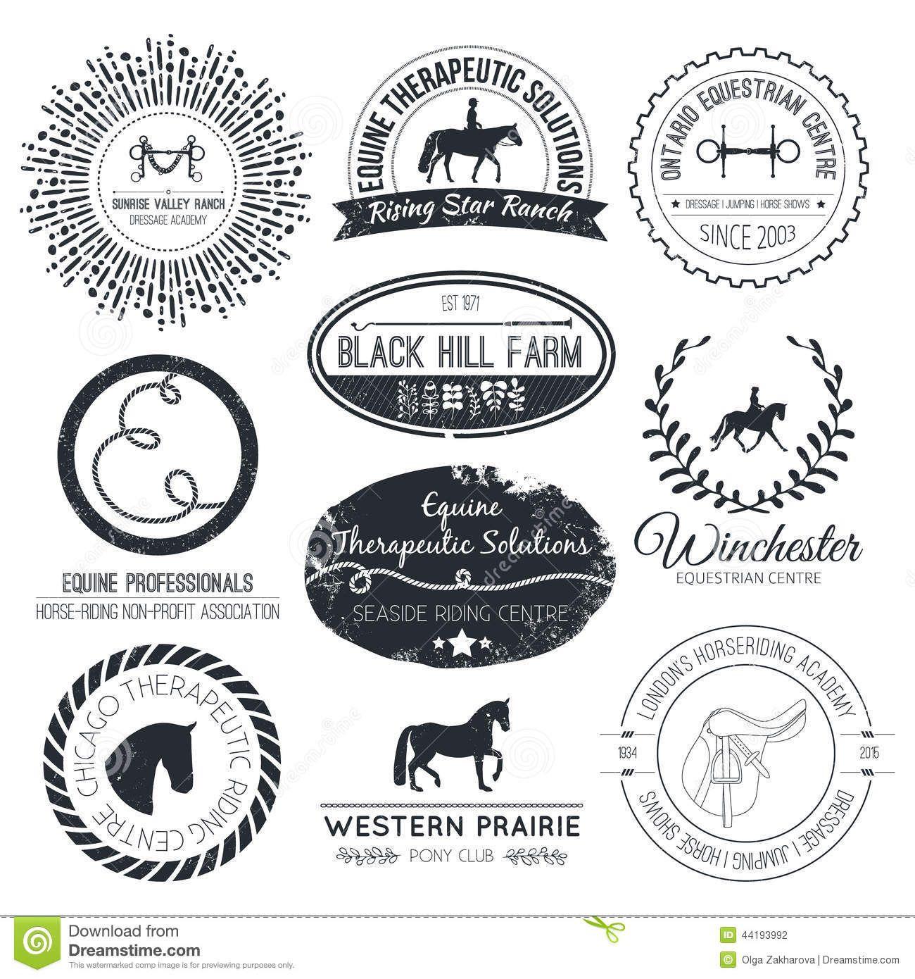 Horse Jumping through Circle Logo - vintage farm logos // Timber Trails Forest