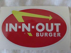 Red and Yellow Burger Logo - IN-N-OUT BURGER, BUMPER STICKER (VINTAGE/DISCONTINUED) OVAL RED ...