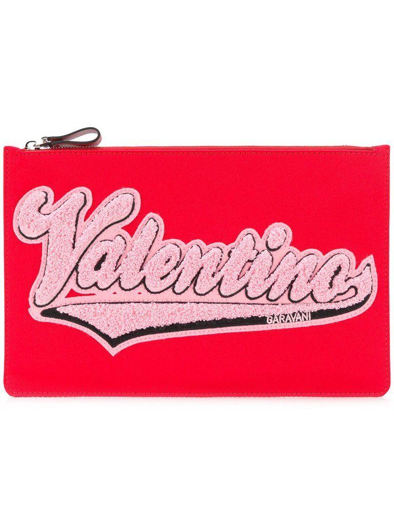 Valentino Logo - Valentino Logo Pouch Red & Pink – The Business Fashion