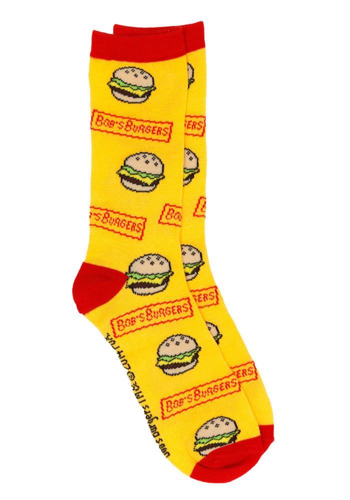 Red and Yellow Burger Logo - BOB'S BURGERS-Bob's Burgers Logo Socks – Newbury Comics