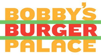 Red and Yellow Burger Logo - Two buns and a burger, for Bobby's Burger Palace. Logo Design Love