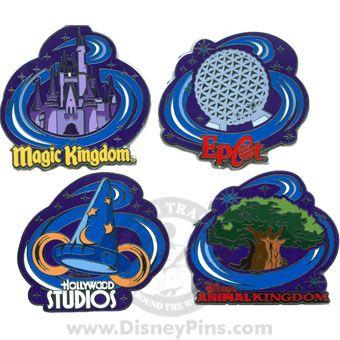 Disney World Park Logo - Disney Booster Pin Pack - Walt Disney World Theme Parks