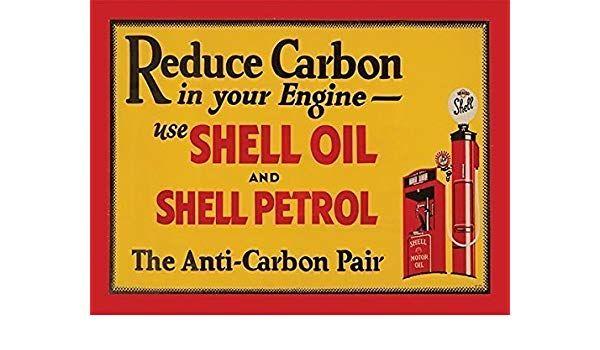 Old Shell Logo - Shell Reduce Carbon. Petrol pump, fuel, gasoline, oil, red and ...