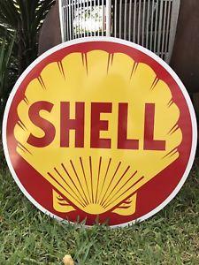 Old Shell Logo - Antique Vintage Old Style 24 Round Shell Sign