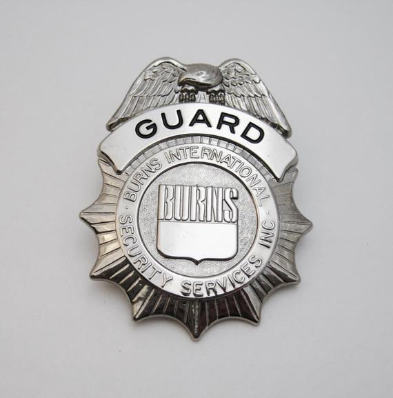 Guard Company Logo - Vintage Security Guard Hat Badge Burns International Security
