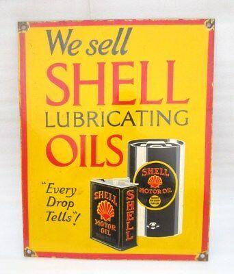 Old Shell Logo - 1940'S VINTAGE OLD Shell Motor Oil With Can Logo Porcelain Enamel ...
