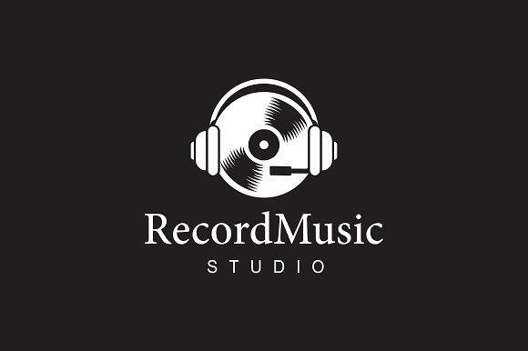 Black Record Logo - Record Music Logo ~ Logo Templates ~ Creative Market