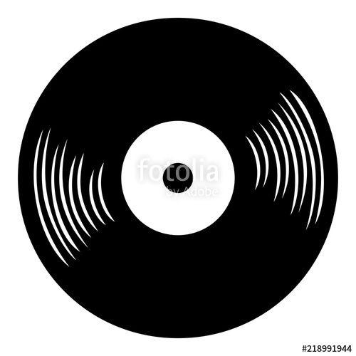 Black Record Logo - Vinyl Record Music Logo Icon