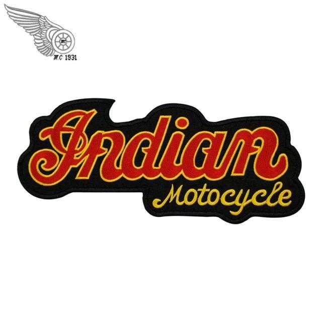 Biker Motorcycle Logo - Indian Motorcycle Logo Embroidered Patches Full Chief Biker Back For ...