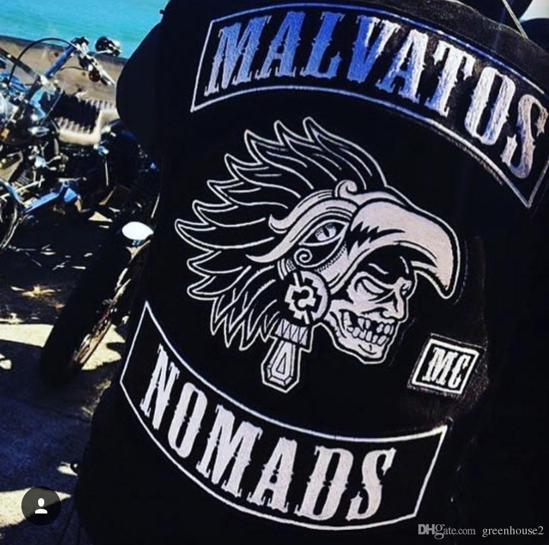 Biker Motorcycle Logo - 2019 MALVATOS NOMADS MC Patch Rocker Biker Motorcycle Club Jacket ...