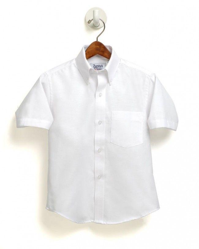Old Shell Logo - Boys and Mens Short Sleeve White Oxford with Old Shell Road Logo