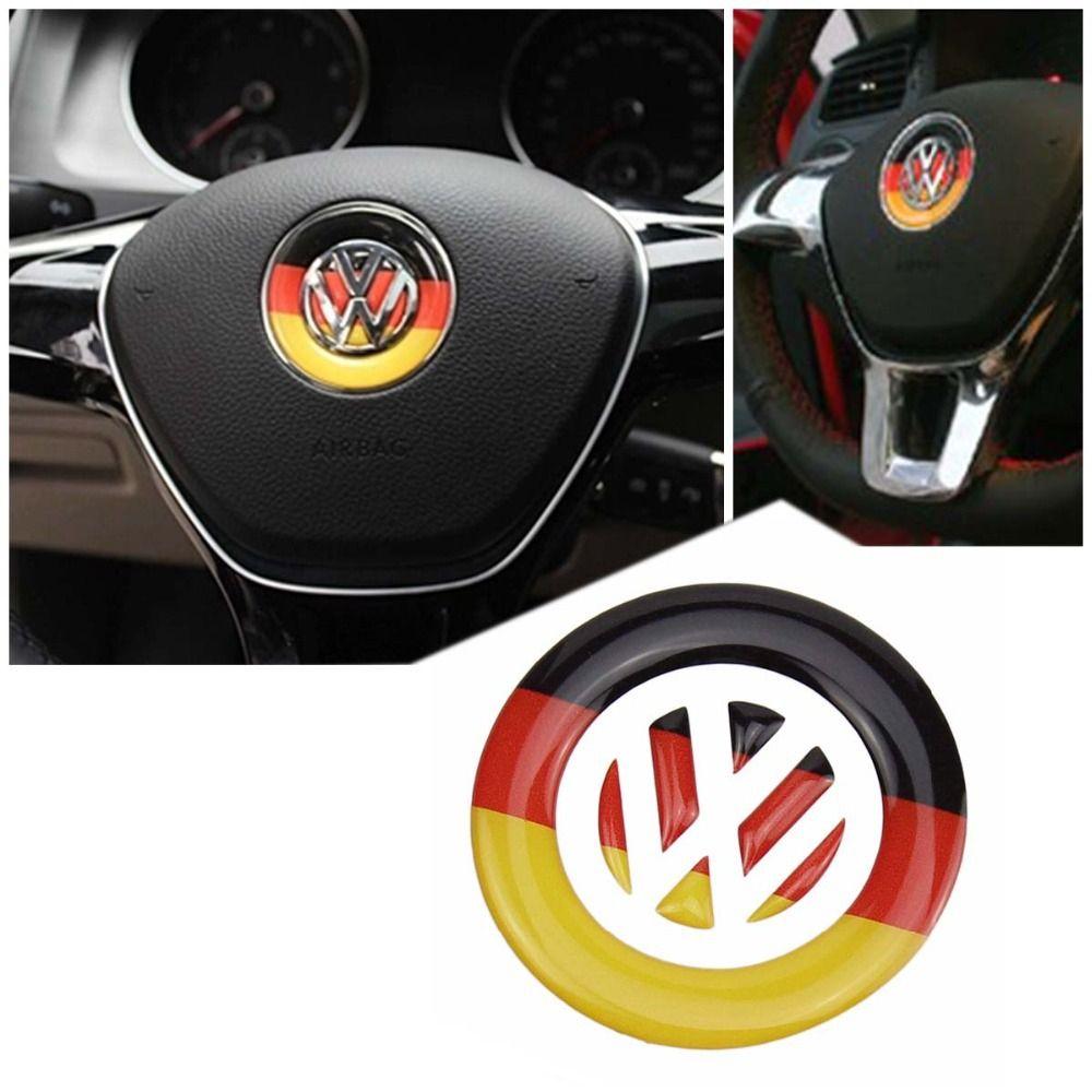 German VW Logo - German Flag Steering Wheel Airbag VW Emblem Insert Decal For VW Golf ...