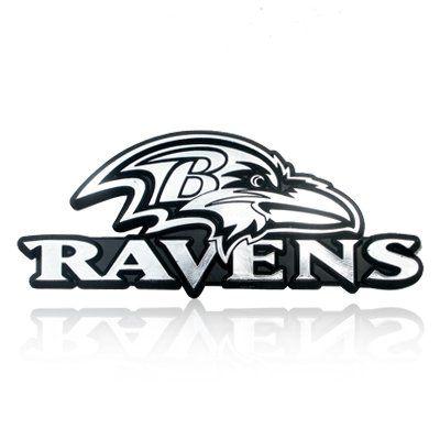 Black and White Ravens Logo - Amazon.com: NFL Baltimore Ravens 3D Chrome Car Emblem: Automotive