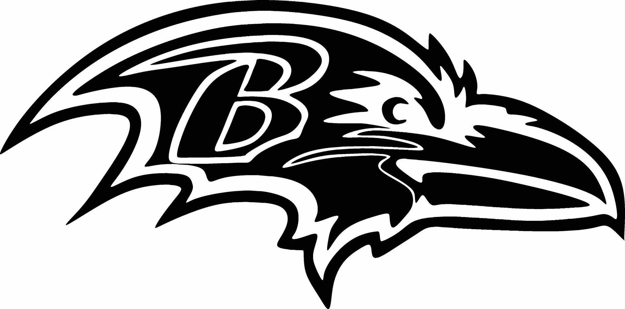 Black and White Ravens Logo - Baltimore Ravens LOGO Vinyl Cut Out Decal - Choose your Color and ...