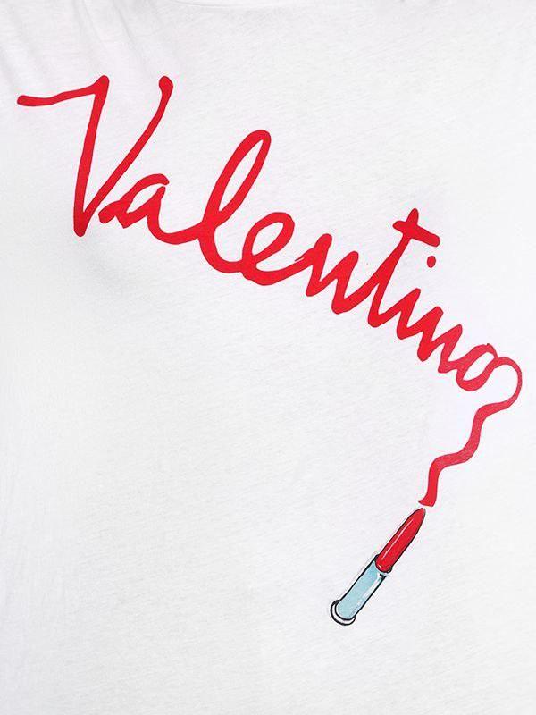 Valentino Logo - Valentino Logo Lipstick T-shirt in White - Save 67.2566371681416% - Lyst