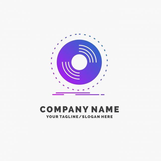 Black Record Logo - Disc, dj, phonograph, record, vinyl Purple Business Logo Templat
