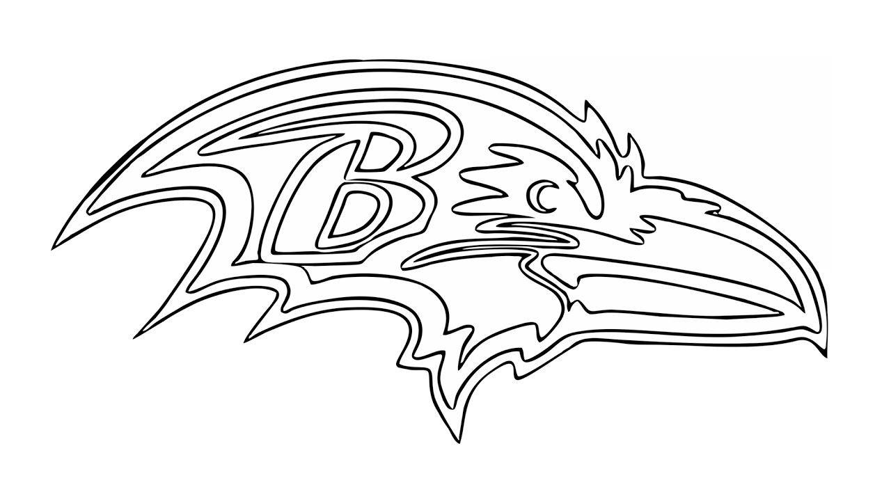 Black and White Ravens Logo - How to Draw the Baltimore Ravens Logo (NFL) - YouTube