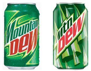 Mountain Dew Can Logo - blog.julieandcompany: Uh oh... Mountain Dew changes its logo