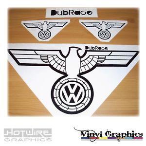 German VW Logo - Vinyl Car Decal Sticker Pack Badge German Eagle Wings