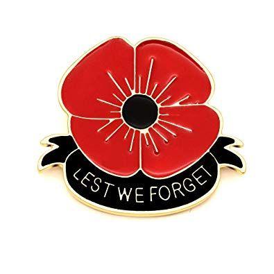 Red Poppy Logo - KENYG Red Poppy Flower Brooch Lest WE Forget for Women Remembrance ...