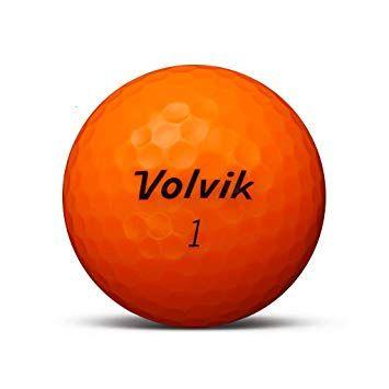 Orange Sphere Logo - Volvik VIVID XT Golfball Matt Orange with your text image or logo 1