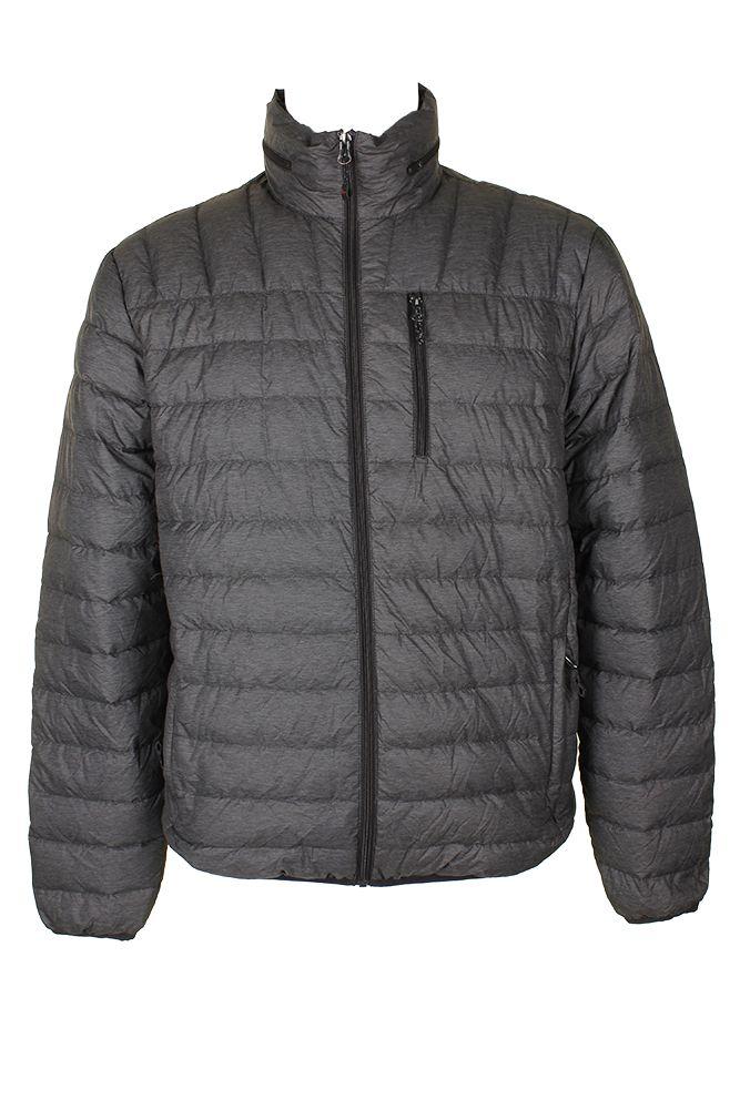 Hawke & Co Logo - Hawke & Co. Outfitter Mens Grey Heather Quilted Packable Down Puffer