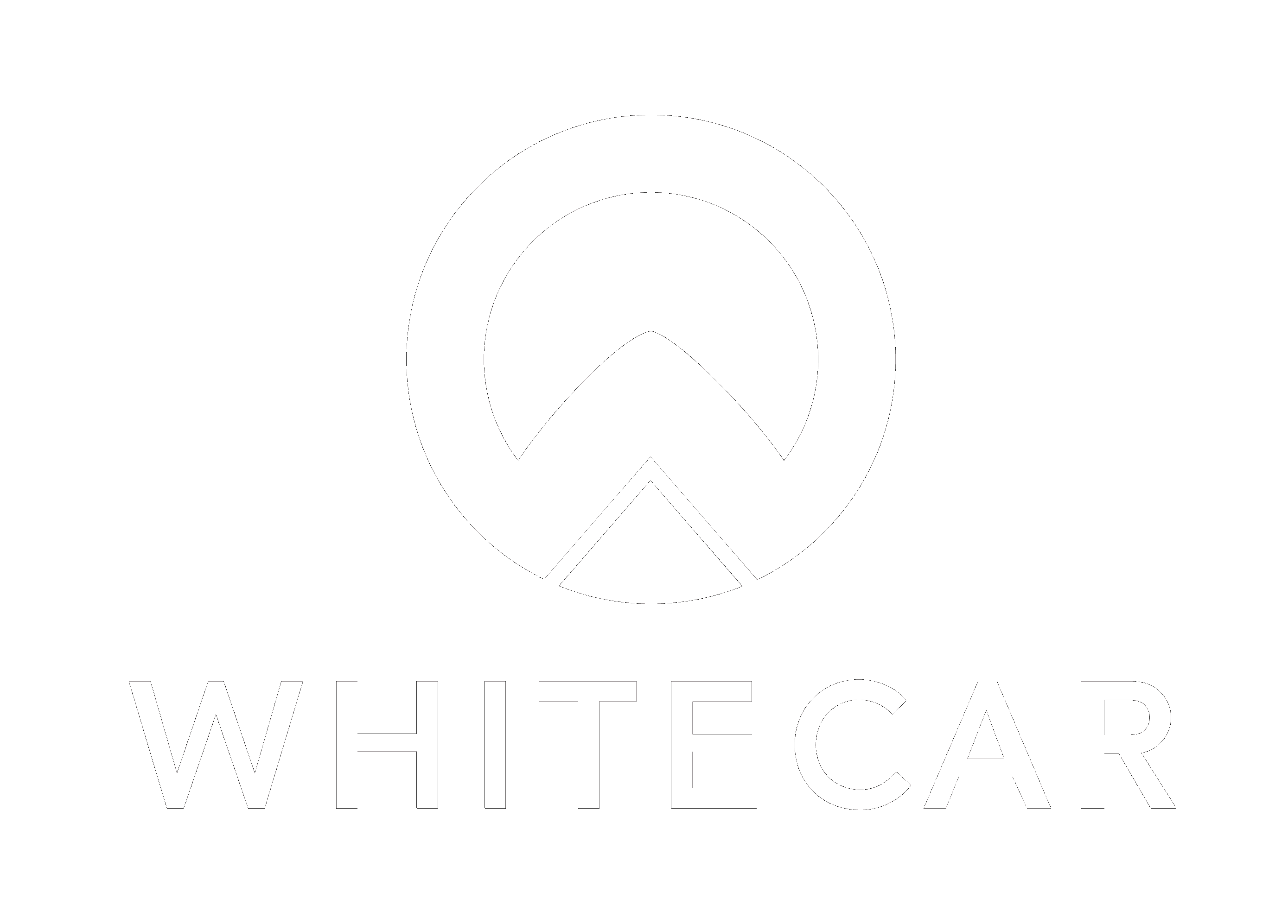 Black and White Car Logo - Hire a Tesla with Whitecar. Car rental across the UK