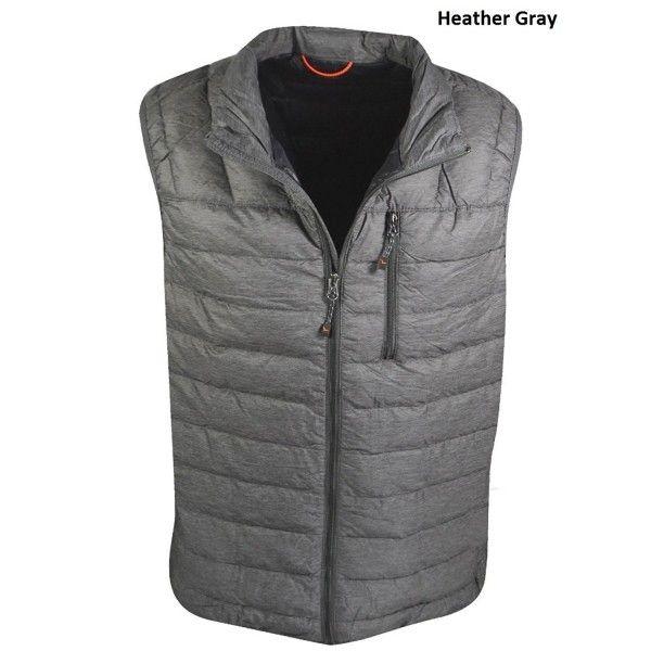 Hawke & Co Logo - Hawke & Co Lightweight Packable Down Vest - Heather Gray - CI12CWNVU0X