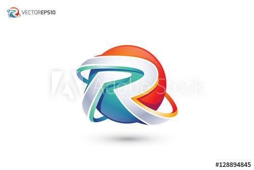 Orange Sphere Logo - Abstract Letter R Logo Sphere Logo this stock vector
