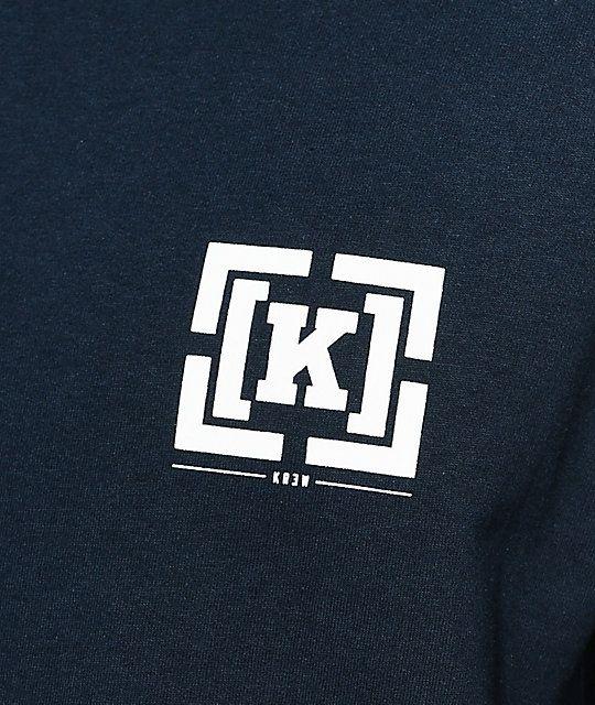 KR3W Logo - KR3W OG Bracket Navy Long Sleeve T Shirt