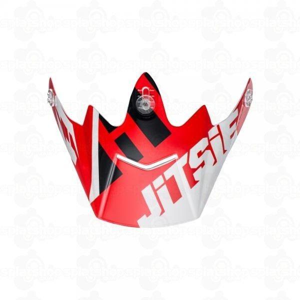 Red and White Peak Logo - Splat Shop - Jitsie - Replacement Peak Helmet HT1 Blitz - Red/White