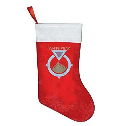 Red and White Peak Logo - Amazon.com: KIYEMI White Peak Christmas Stocking Red Velvet Classic ...