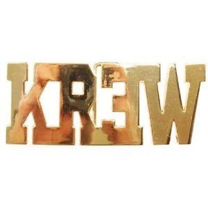 KR3W Logo - Krew Kr3w 24K Gold Metallic Logo Solid Metal Discount Belt Buckle