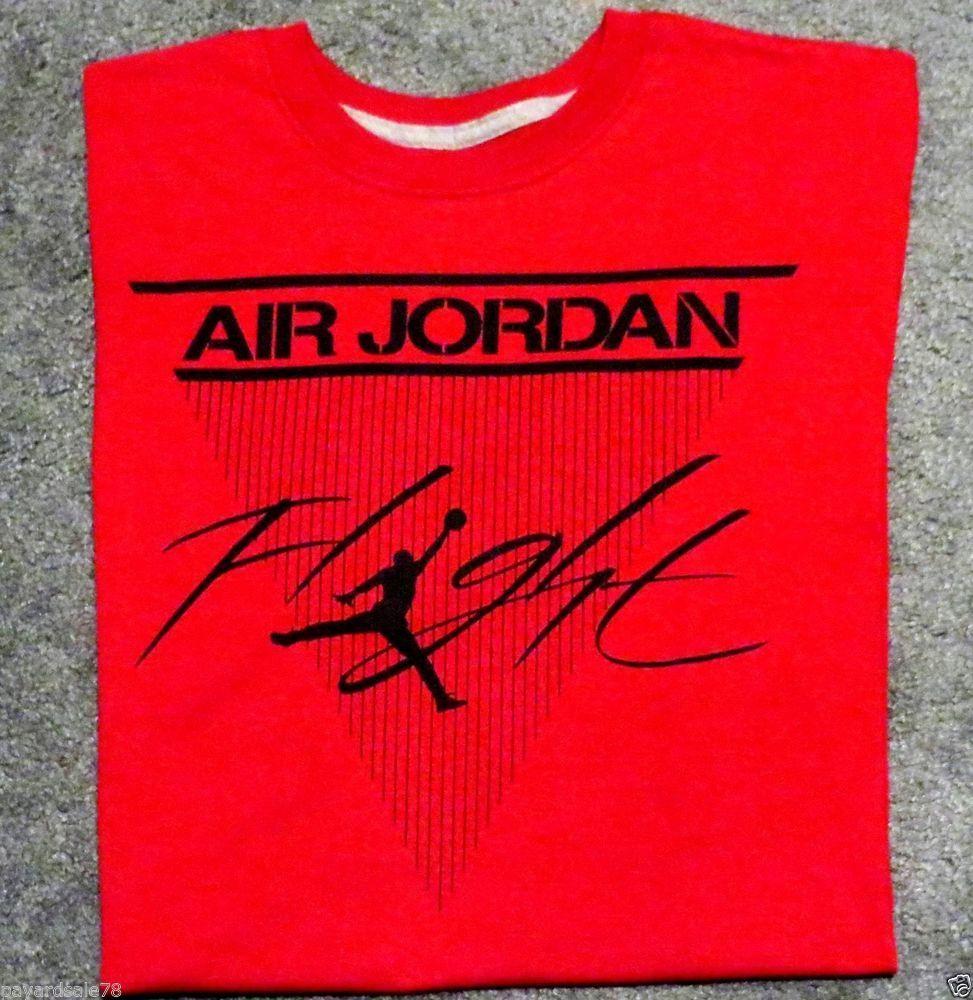 Cool Jordan Flight Logo - MEN'S SIZE LARGE NIKE AIR JORDAN FLIGHT T-SHIRT RED BASKETBALL JUMP ...