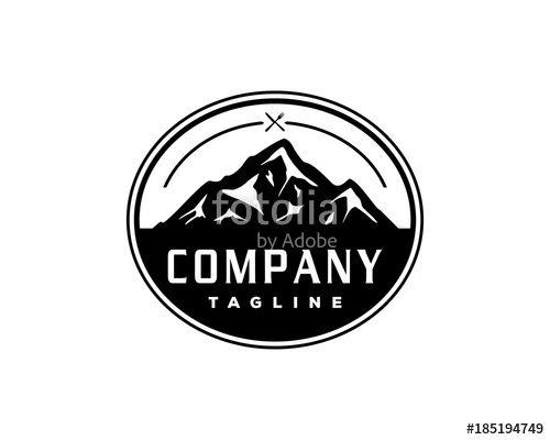 Cross and Mountain Logo - Black Mountain with Fork and Knife Cross Classic Circle Logo Vintage ...