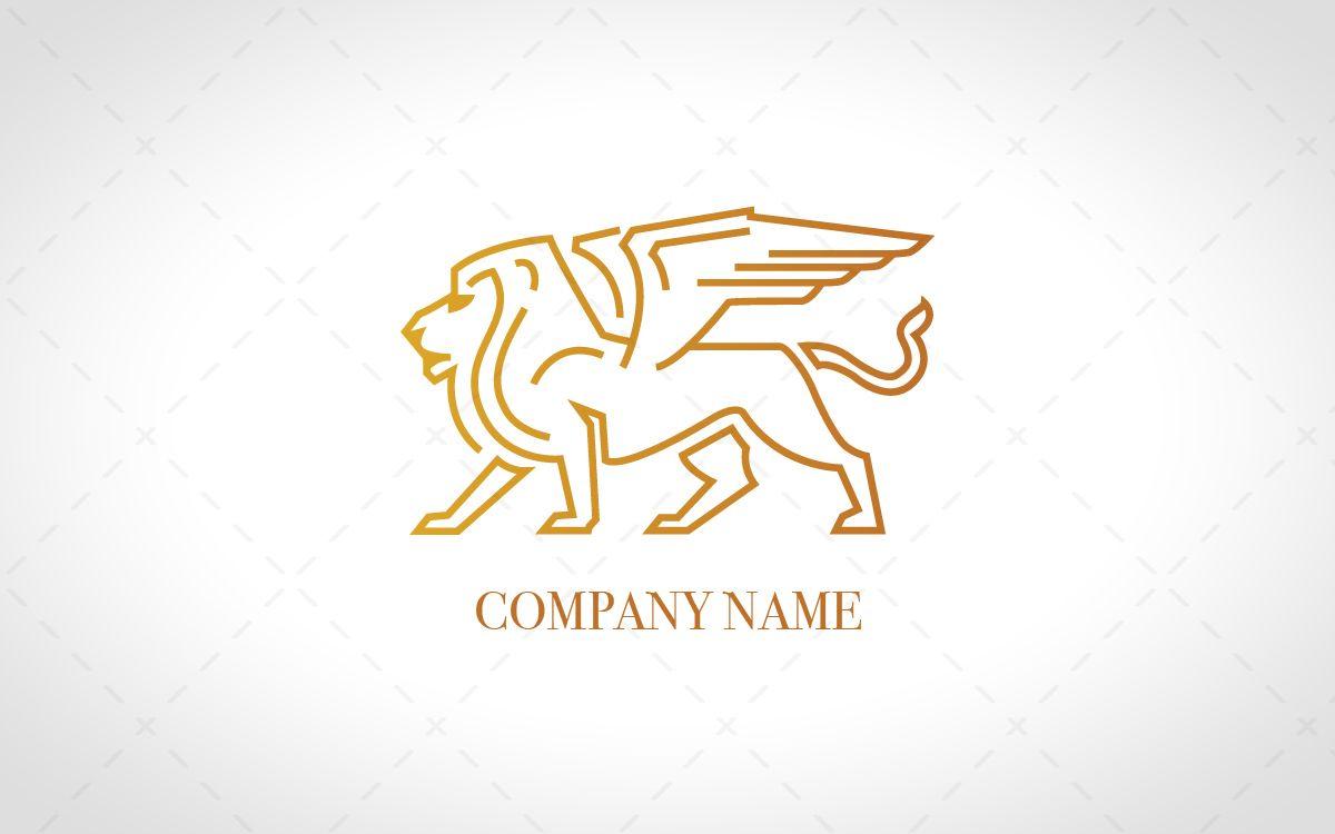 Lion with Wings Logo - Premium Winged Lion Logo
