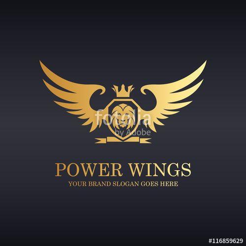 Lion with Wings Logo - Lion Knight. Knight Crest Logo. Lion logo. Wings logo Stock image
