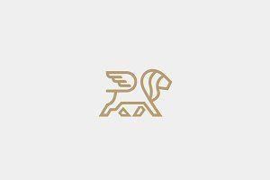 Lion with Wings Logo - Lion with wings logo design ~ Logo Templates ~ Creative Market