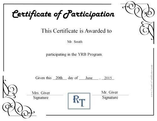 Black and White Certificate Logo - Participation certificate with a comapny logo | Saves | Certificate ...