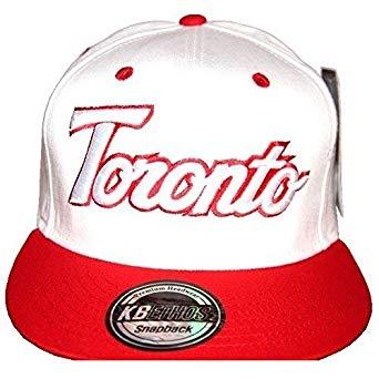 Red and White Peak Logo - KB Ethos Toronto Snapback Caps, Spectacular Bling BRIM Flat Peak