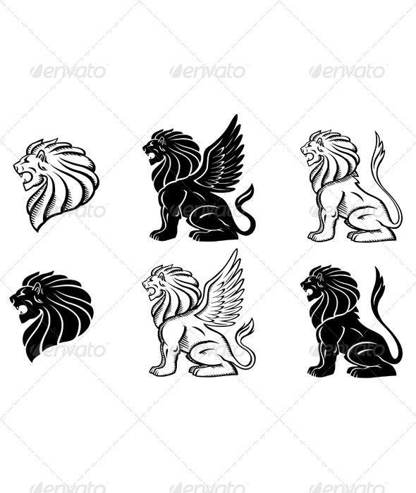 Lion with Wings Logo - Vectors Graphics. Lion, Tattoo designs, Lion