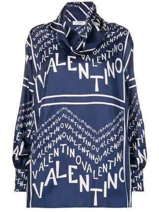Valentino Logo - Valentino logo print loose blouse $890 Online